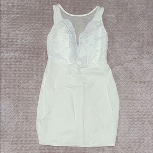 Lulu's White Coquina Mesh Sleeveless Women’s Bodycon Mini Dress